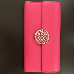 Coach Pink Wallet with Gold Accent
